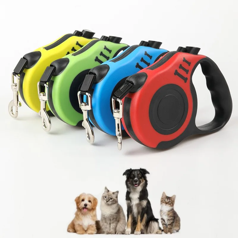 Automatic Retractable 3m 5m Pet Dog Leash Durable Nylon Extension Dog Walking Running Lead Rope Traction Leash