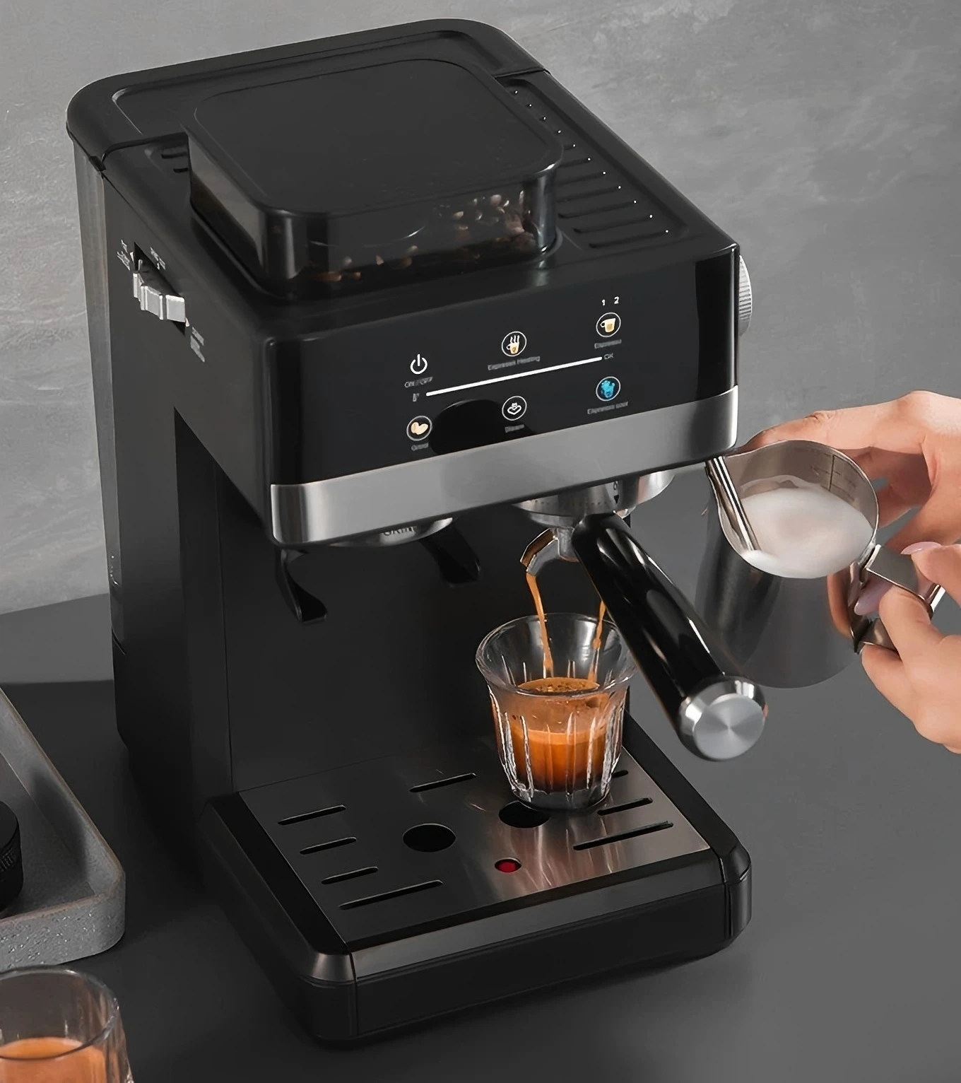 New professional coffee machine 20bar powerful pressure pump cappuccino Latte electric expresso coffee machine with grinder