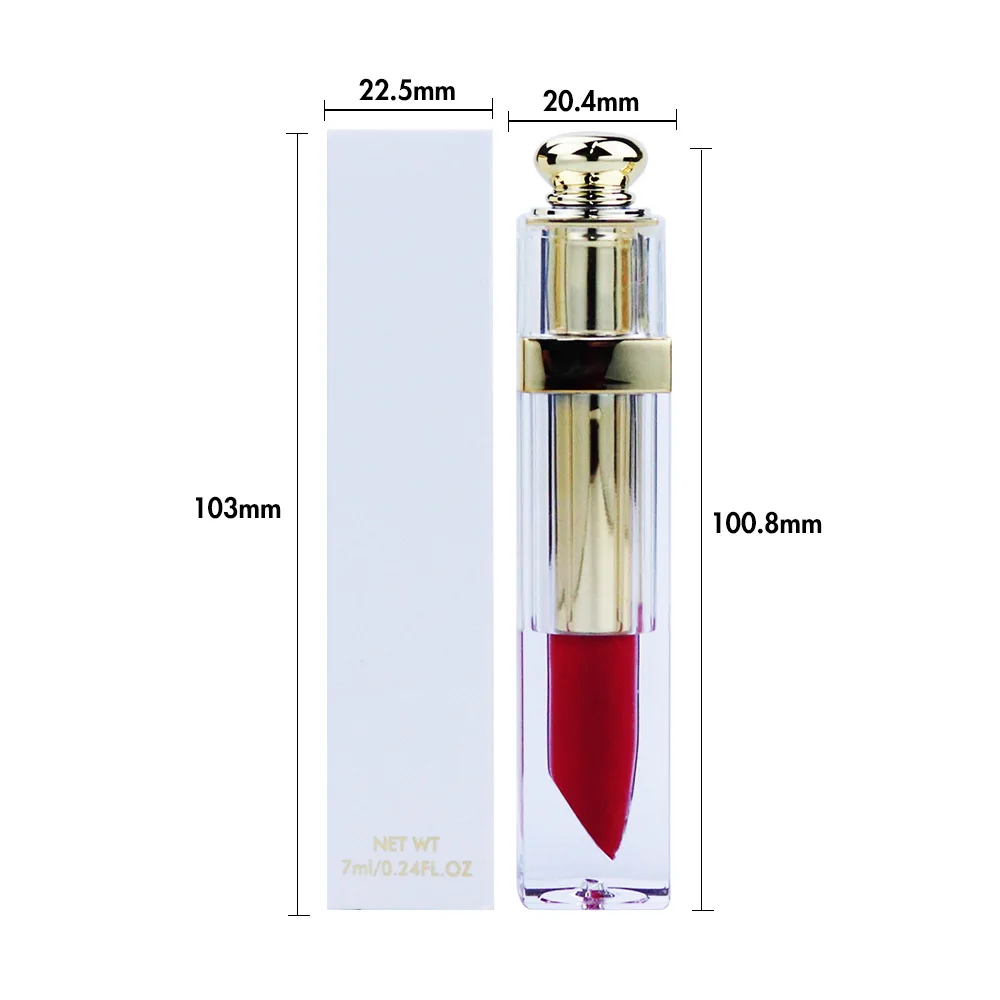 Waterproof Smudge Proof Golden Tube Lipgloss No Logo Matte Lip Gloss Wholesale Lip Gloss Custom Logo