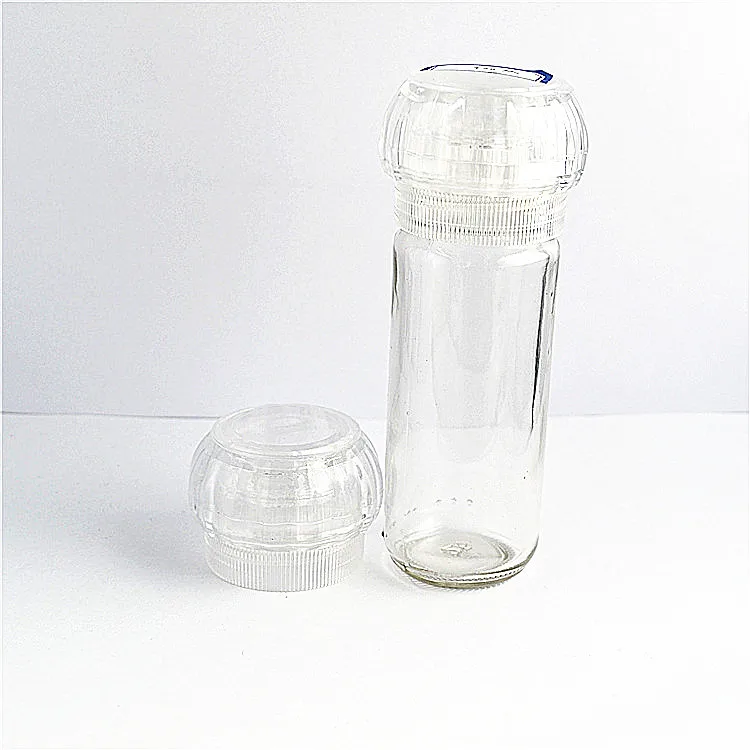 herb & spice mills glass spice jar with grinder for grinding the dry grain, spice