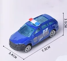Metal Alloy Pull Back Racing Police Car Educational Toys Model Ornament Collection Gift Set For Boys Kids