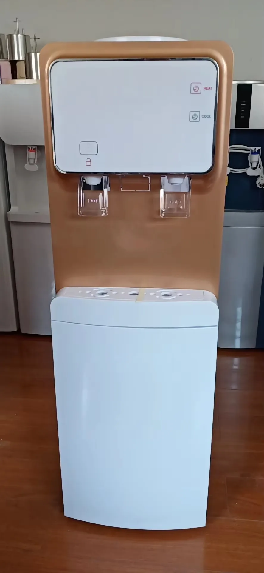 Korea Style Desktop Compressor Cooling 3 Taps Instant Hot 5 Gallon Cold And Hot Bottle Water Dispenser