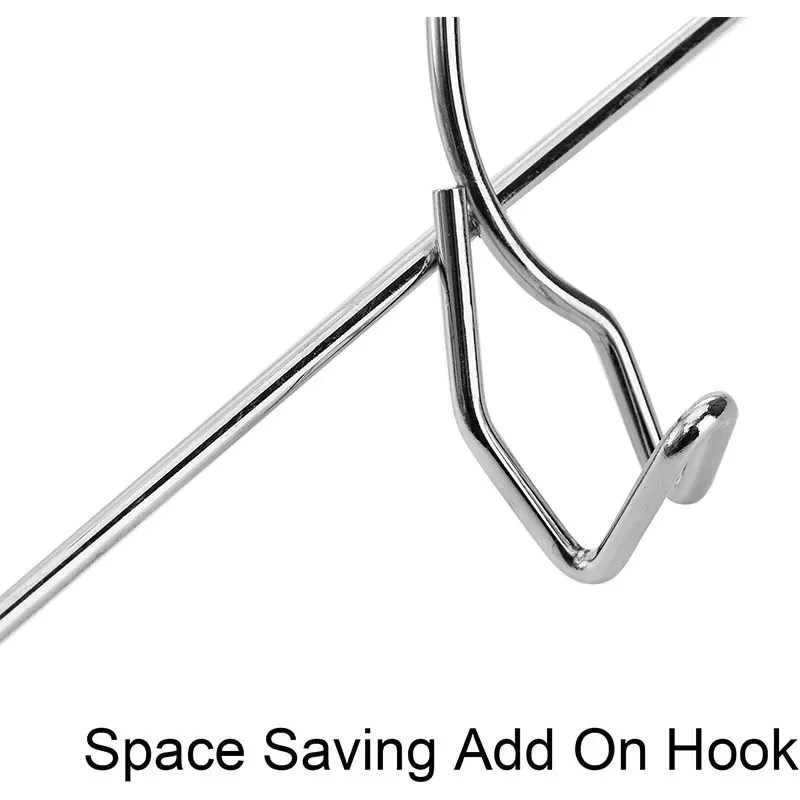 Pant Hangers with Heavy Duty Clip Skirts Hangers Stackable Add on Metal Clothes Hangers with Adjustable Clips Black Rubber