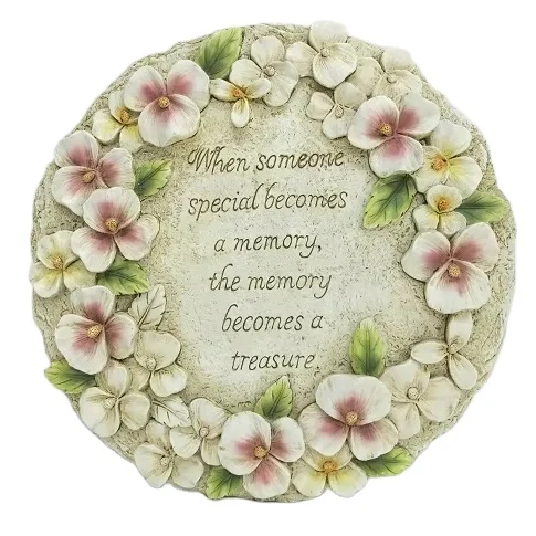 Round Shape moth orchids Outdoor Garden Decorative Resin Garden Stepping Stone