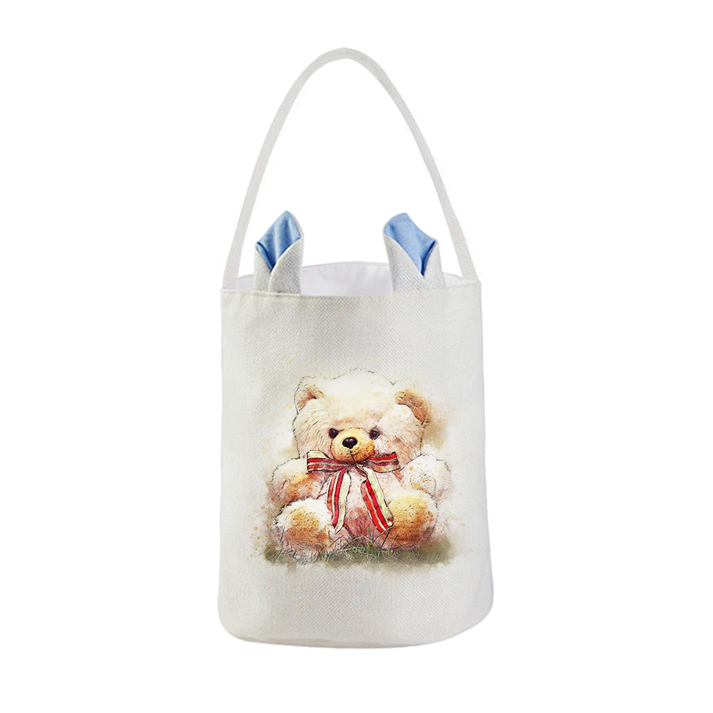 Promotion Festival Blank Easter Bunny Ear Cotton Hemp Sublimation Gift bag