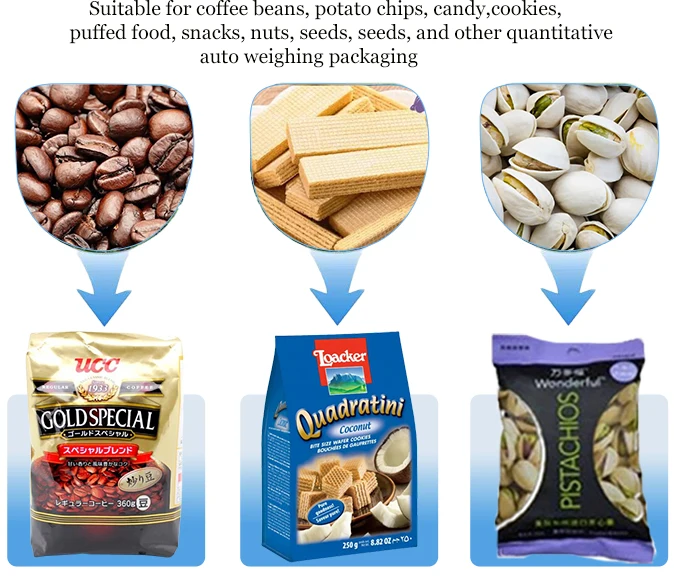 14 multihead weigher food mental detector production line Pillow bag vertical snacks granule Packaging Machine