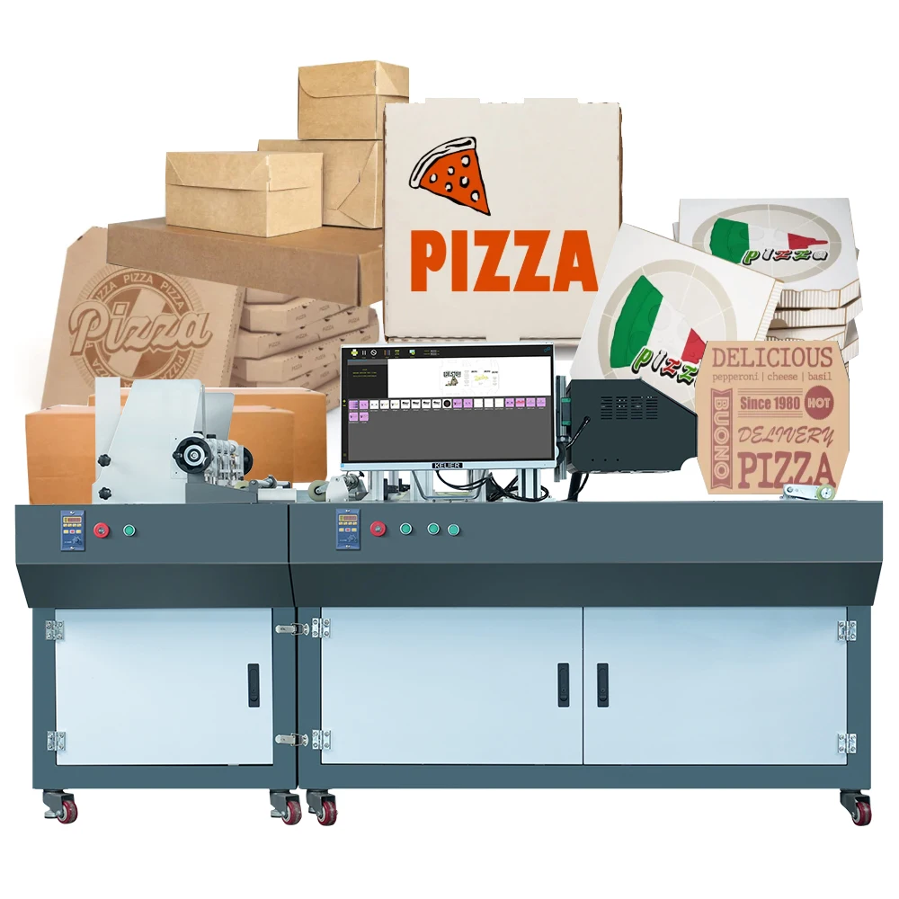 Kelier Automatic Pizza Box Printer One Pass Printer For Carton Box Single Pass Printer Kraft Paper Bag Corrugated Box