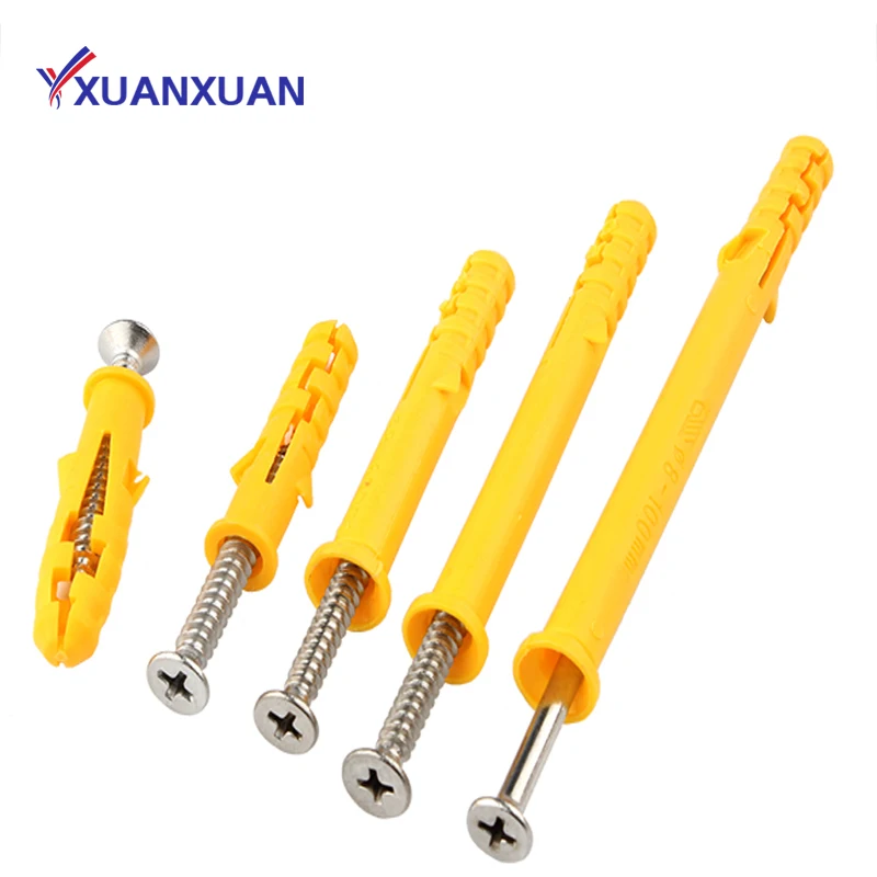 Multi-specification Plastic Wall Anchors For Drywall Yellow  Fish-shaped Plastic Sleeve Anchor