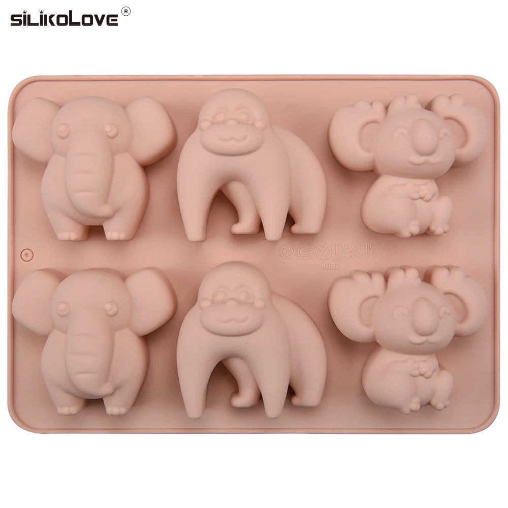 Cute 3 kinds of cartoon animal designs silicone soap molds silicone cake molds cookies making tools
