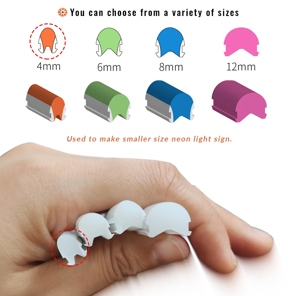 The latest mini silicone tube 4mm 2nd generation separate neon light DC12V 2.5cm cut for neon signs