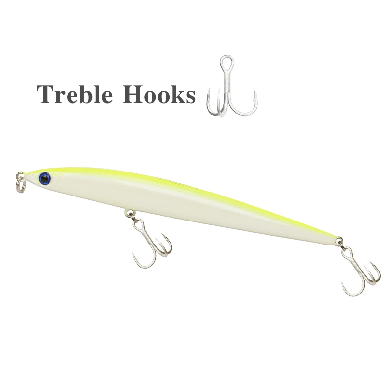 Tsurinoya  Fishing Lure DW23 125mm 28g Treble Hooks Hard Sinking Pencil Bait Seabass lure