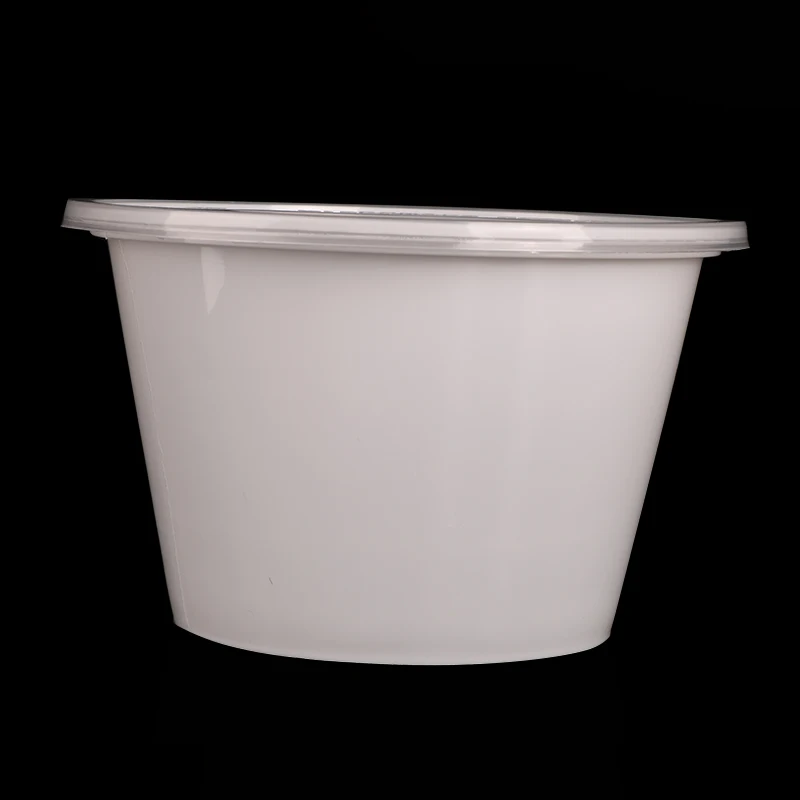 1750ml 62oz Milky White Round PP Plastic Popcorn Buckets with Lid 200pcs each carton