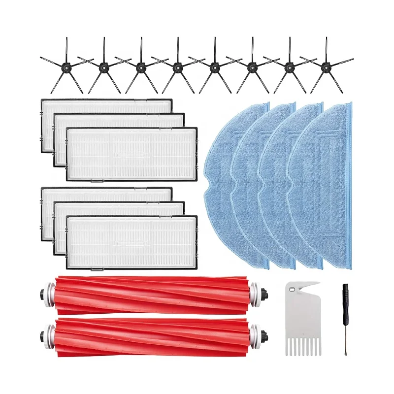 S7 Accessories Kit Compatible with Roborock S7 S7+  S7 MaxV  S7 MaxV Plus 2 Main Brush 4 Mop Cloth  6 Filter 8 Side Brush