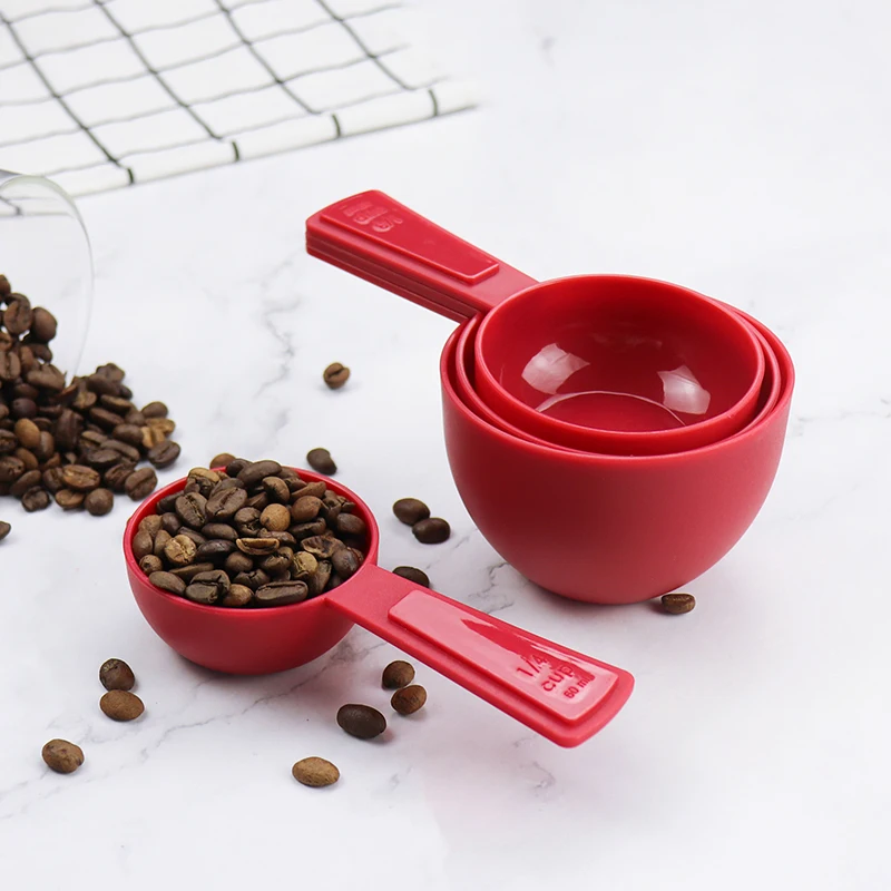 Plastic measuring cups set multifunction measurement tool for kitchen cooking and baking stackable 4 pcs  measuring cups