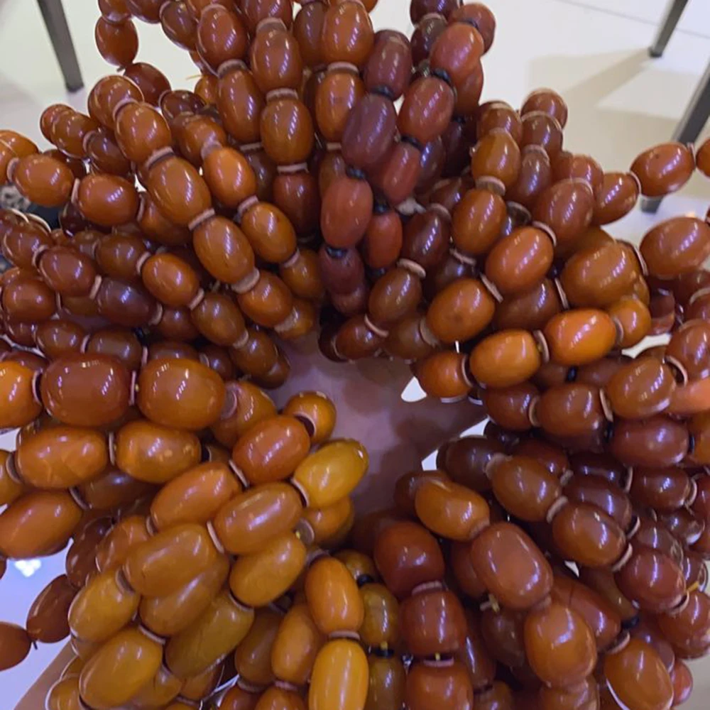 Natural amber Baltic Russia cheap old amber Oval Bracelet amber stone Rosary beads