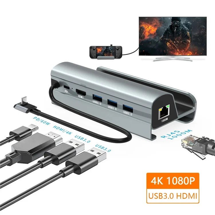 Док-станция для паровой колоды, 6 в 1, USB 3,0, Type-c