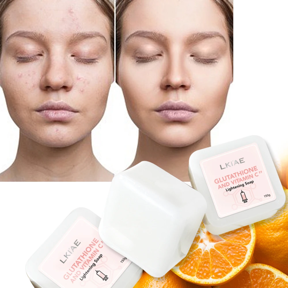Custom Private Label Natural Gluta  Vitamin C Organic Lightening Hotel Bathing African Skin Whitening Cleaning  Handmade Soap