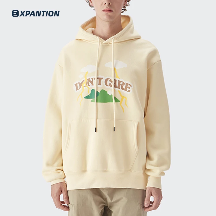 EXP sustainable premium winter autumn french terry hip pop OEM custom screen printed unisex couple hoodie in bulk