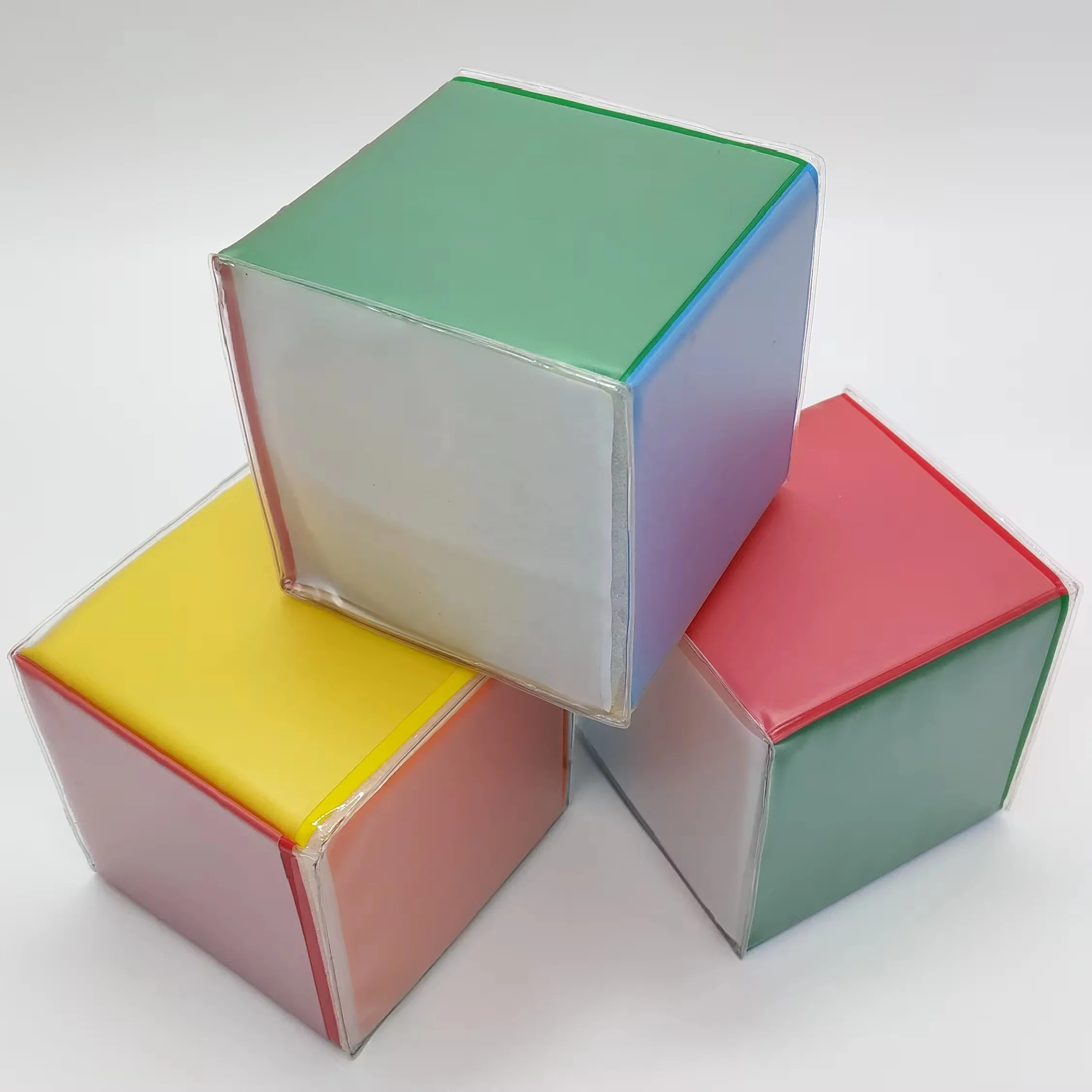 Educational Toys Sponge Learning Cube Dice clear Pockets PU Foam Blank Soft Game With