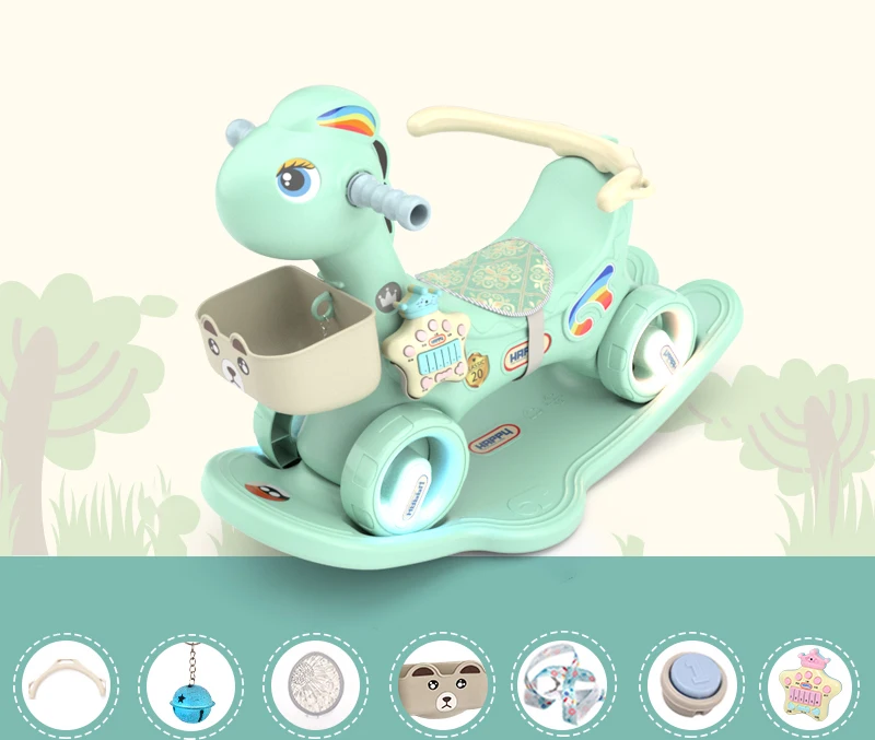 Детская пластиковая лошадка-качалка, пластиковые игрушки для детей