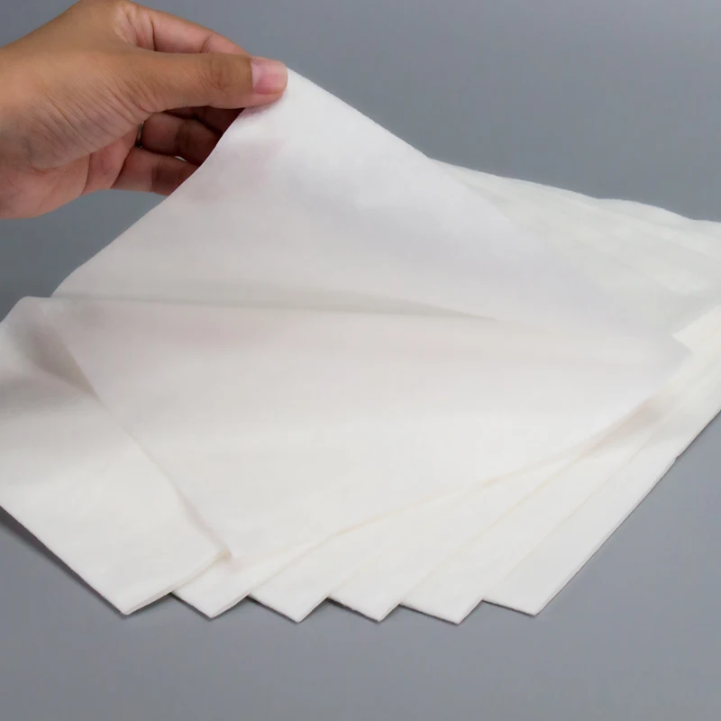 Disposable Thick Soft Bamboo Nonwoven Washcloths for Sensitive Skin for Face Salon or Hotel Use Adult Size Square Pattern