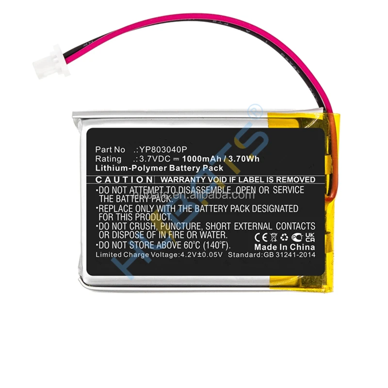Sena 30K 50S SP46 Headphone Replacement Lithium-Polymer Battery YP803040P 1000mAh 3.7v 3.70wh