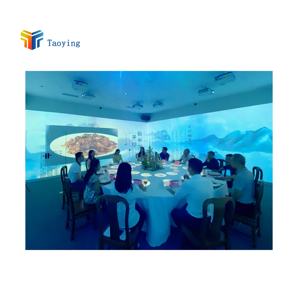 Naked eye 3D Holographic Restaurant Projector 3D Wall KTV Bar Wedding Interactive Projector Outdoor Floor Interactive Laser