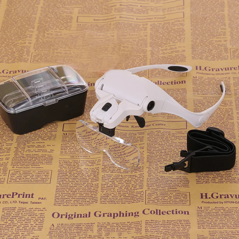 microblading supplies tattoo lamps led headband loupe magnifier 1X 1.5X 2X 2.5X 3.5X lights glass