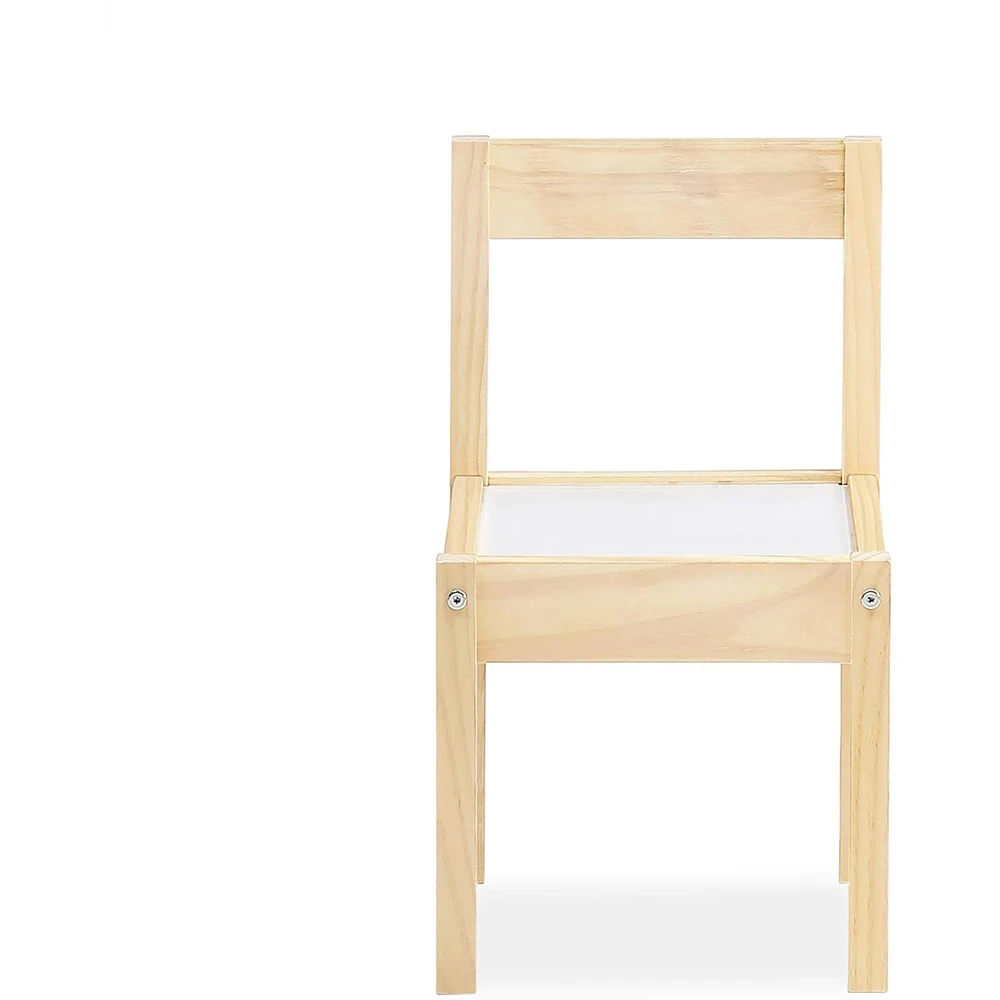 3-Piece Kiddy Table & Chair, Natural/White Table Set