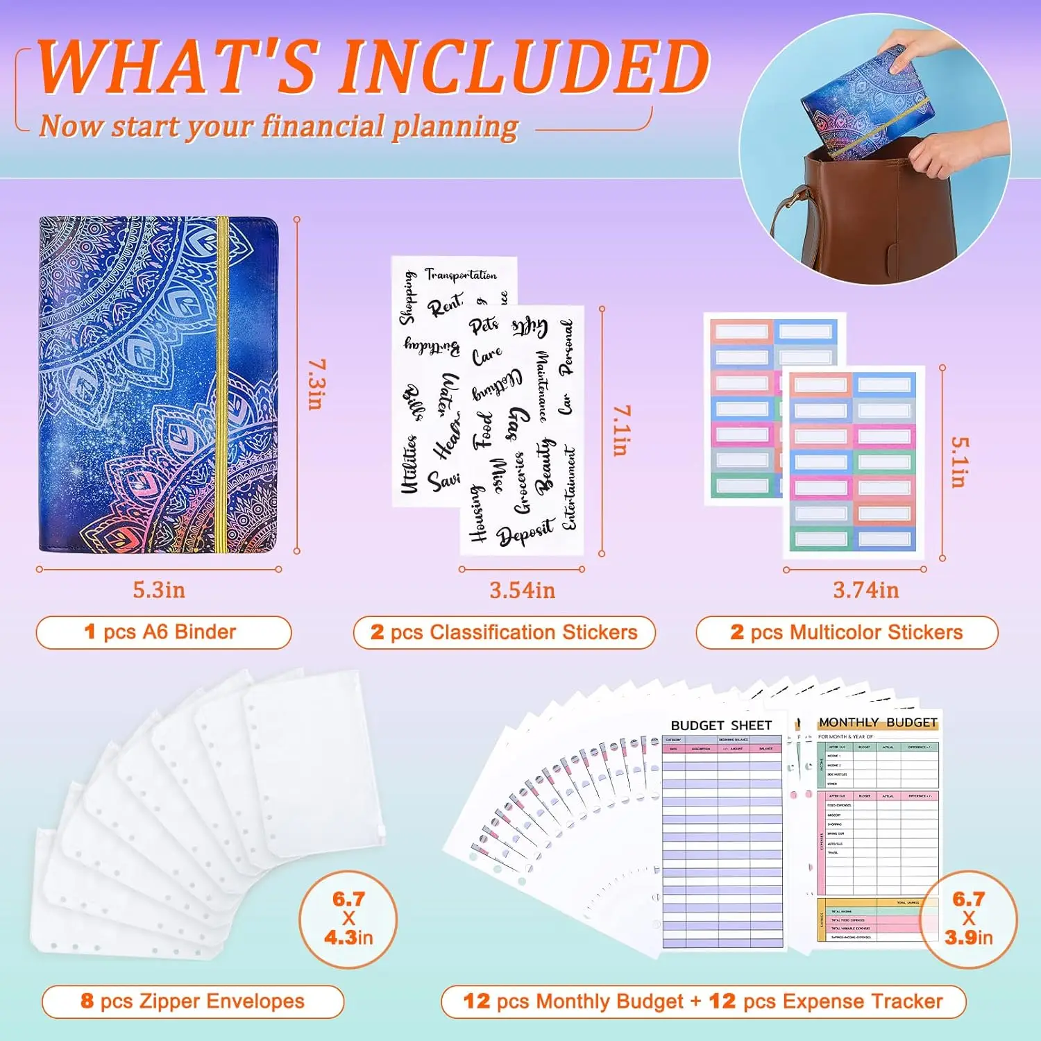 Wholesale Custom Planner Binder Notebook A5 A6 A7 Ring Binder Pu Leather Clip Notebook Planner Organizer Budget Binder