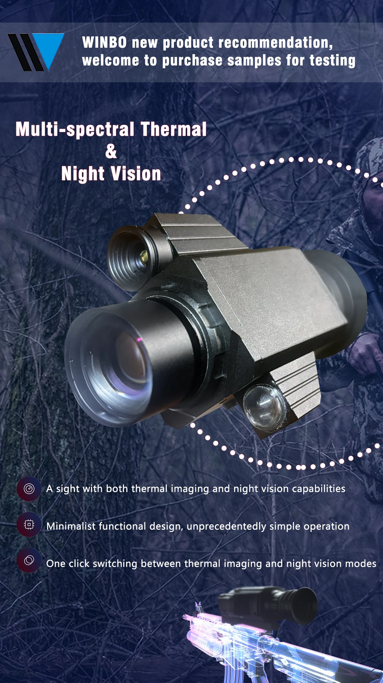 Multi-spectral Thermal&Night Vision  Full color Thermal imaging Scope Monocular