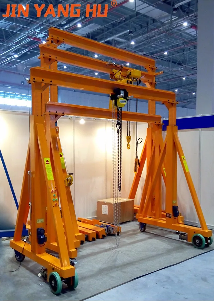 FAST SHIPPING China Factory Portable Electric Lifting Hoist 2t 3 ton 5 ton Mobile Frame Gantry Crane Rubber Tyred Gantry Crane