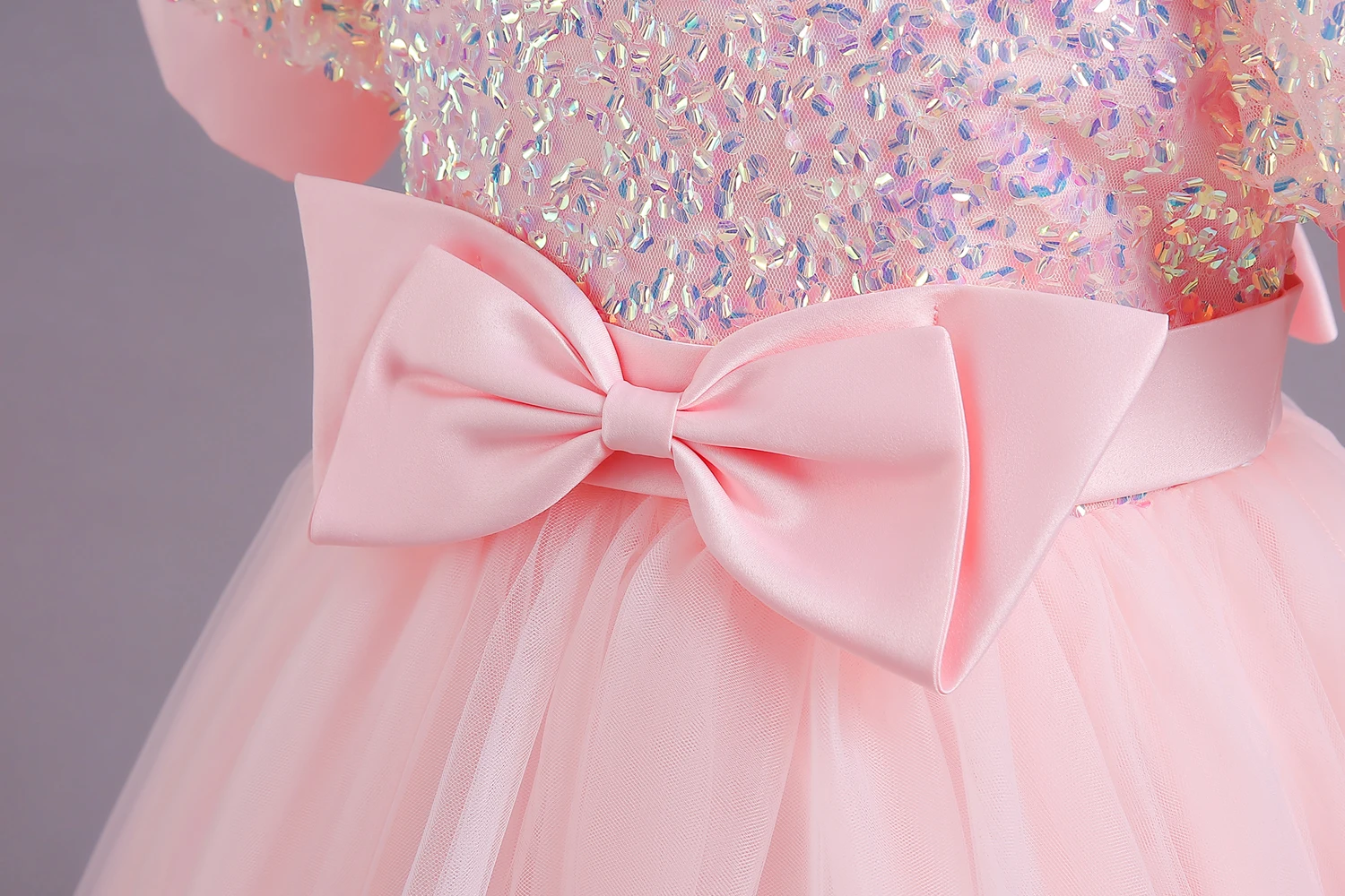 Flower Girl Cute Kids Party Dress Children Pink Beaded Wedding Party Dresses LS6068 Summer Lace Ball Gown Sleeveless Floral 2pcs