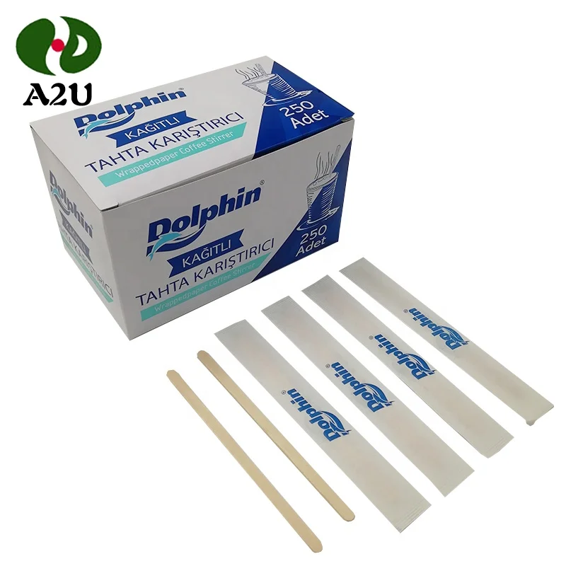 Individually Wrapped Wooden Coffee And Tea Making Tools Stir Sticks