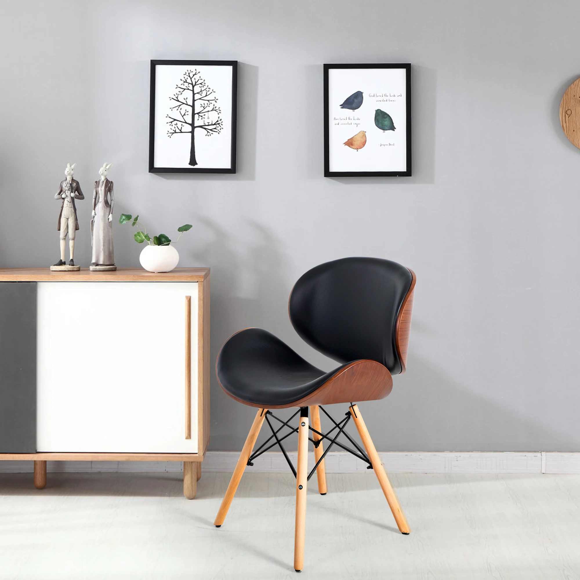 Vintage PU Leather Cover Living Room/Restaurant/Hotel/Coffee Shop Dining Chair