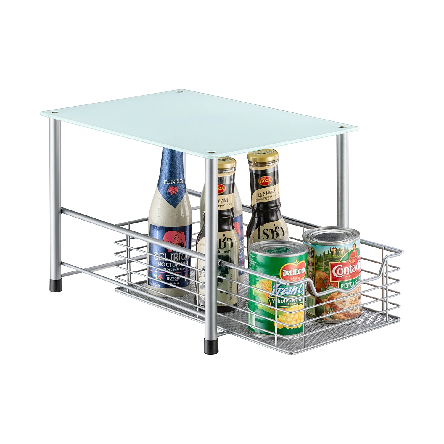 Most Popular 2-Pack Magnetic Spice Rack Organizer Eco-Friendly Flexible Metal Wire Shelf Storage Baskets for Fridge Boxed Packed