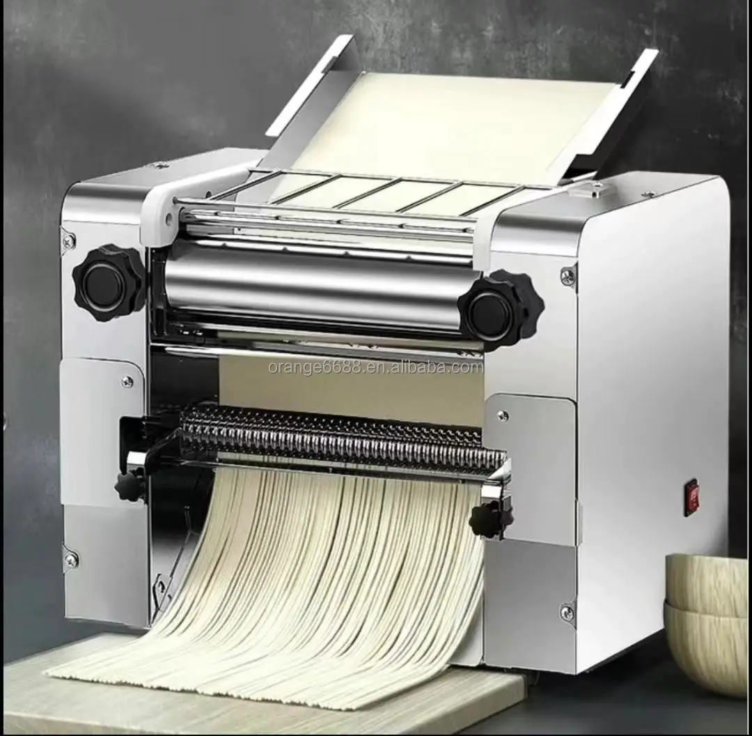 Noodle Press Machine Dough Roller Stainless Steel Desktop Pasta Dumpling Maker Commercial Kneading Electric Noodle Machine