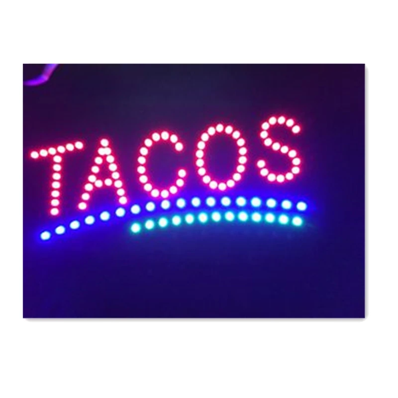 Super Bright Open Led wall Neon Tacos Light Sign board