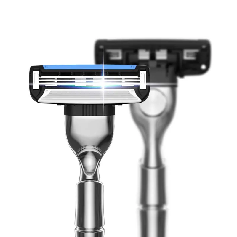 High Quality Metal Handle Razor 3 Blade System Razor  Replaceable Shaving Razor Blade for Man
