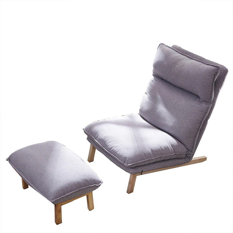 
Nordic living room small sofa single-seat sofa chair adjustable lazy sofa folding leisure chair balcony recliner solid wood 