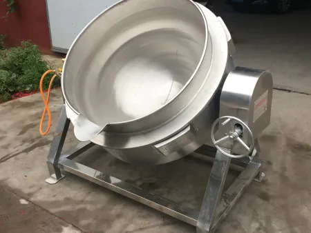 Mezzanine pot Gas mixing cooking pot/Tilting fixed type sandwich pot /gas heating double Jacket Sandwich pot for food processing