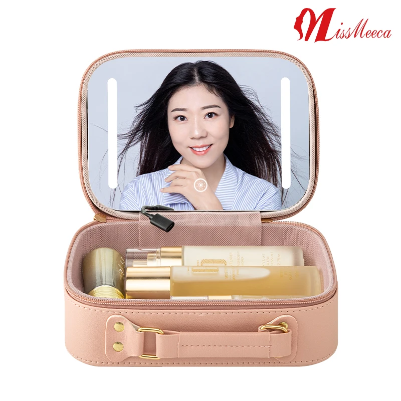 Espejo Decorativo Espejo Con Luz Cosmetic Case With Mirrors Sets Professional Compact Lighted Makeup Bag Mirror