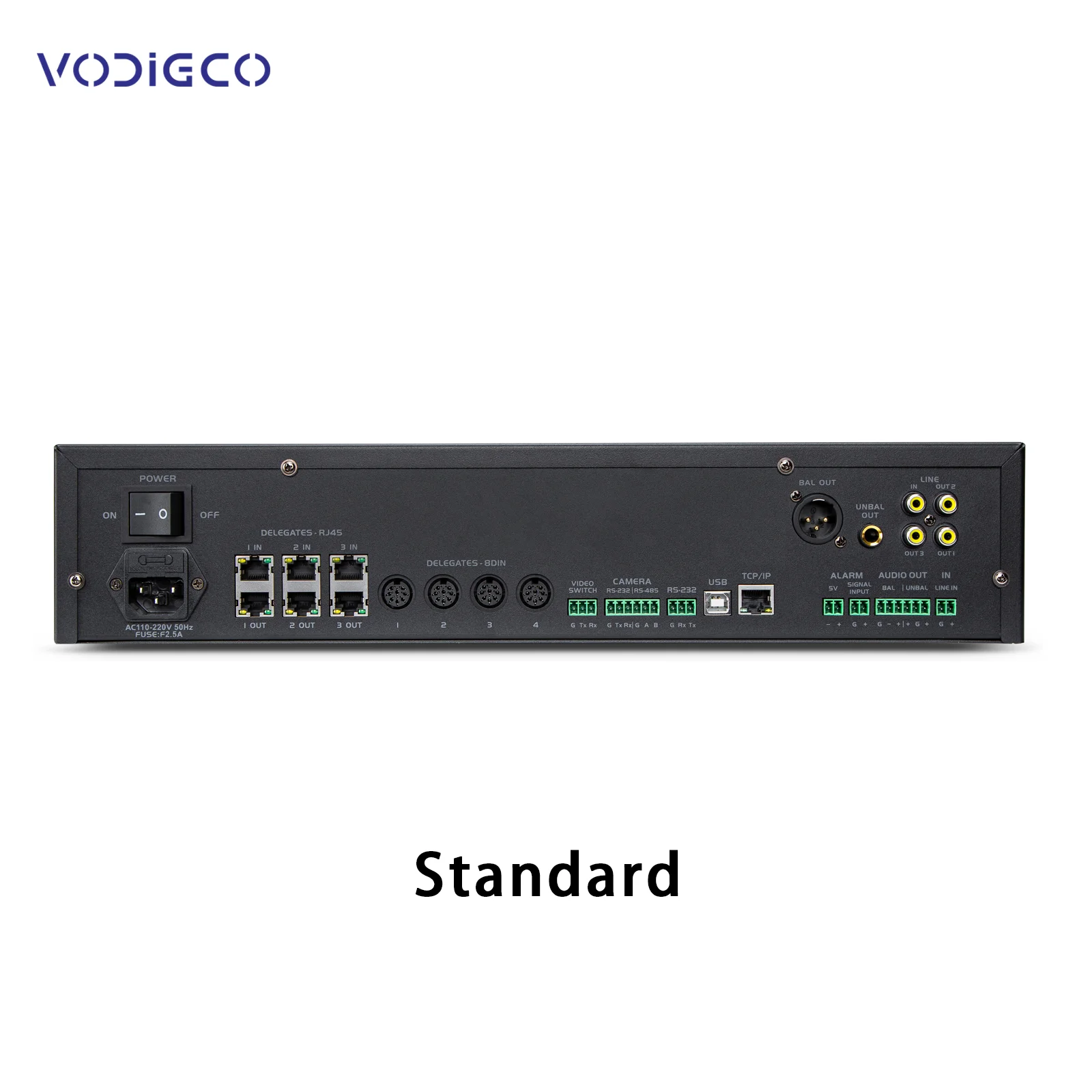 VODIGCO VCS-HR8630M Intelligent Conference System Digital Audio Microphone Conference Host Controller for Major Programs