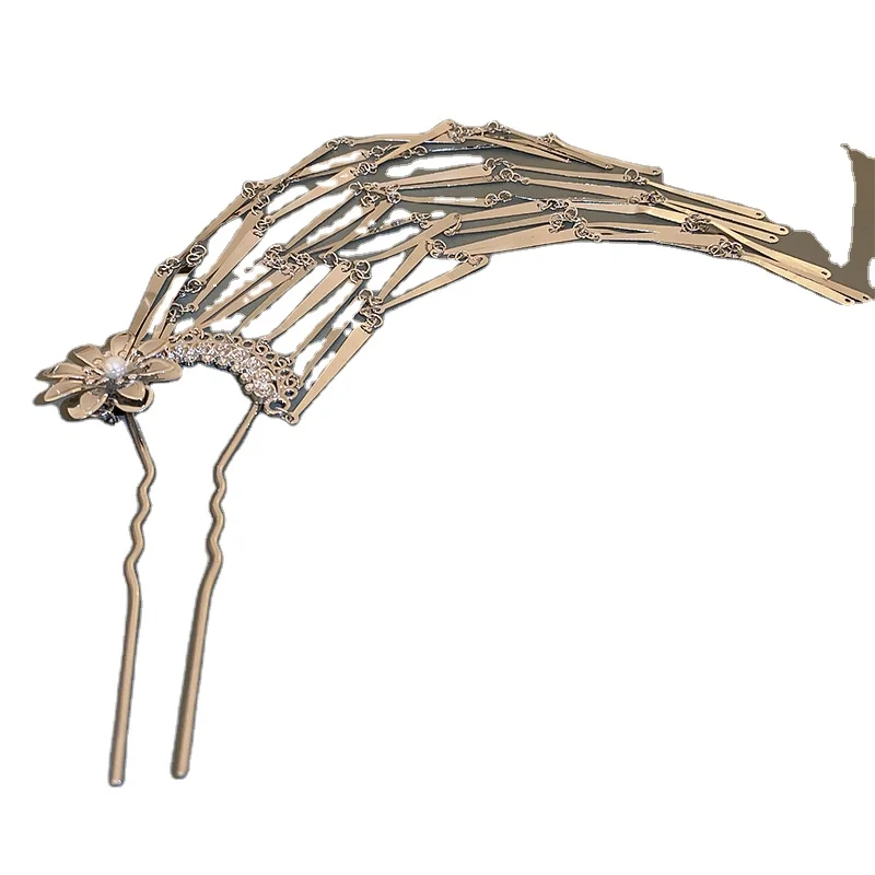 Amazon hot Chinese liquid metal Chinese traditional handicrafts ancient articles Lady hairpins metal ornaments Crafts