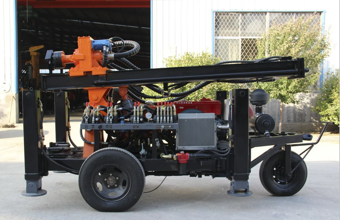
130m depth Rock Drilling Machine Air DTH water well bore hole drilling rig Wheel well drilling truck 