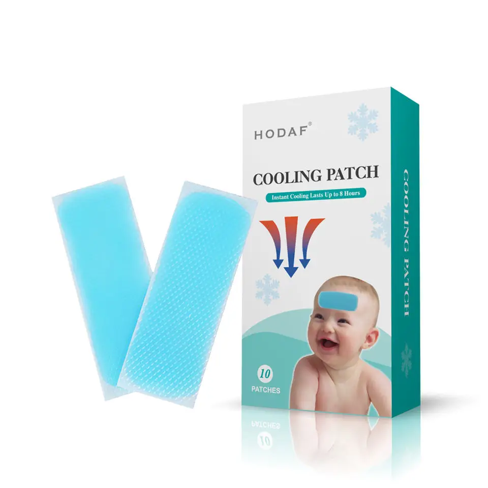 2024 Hodaf Wholesale Headache Pads for Fever Discomfort Kids Ice Cooling Gel Patch Hydrogel FeverCool Patch