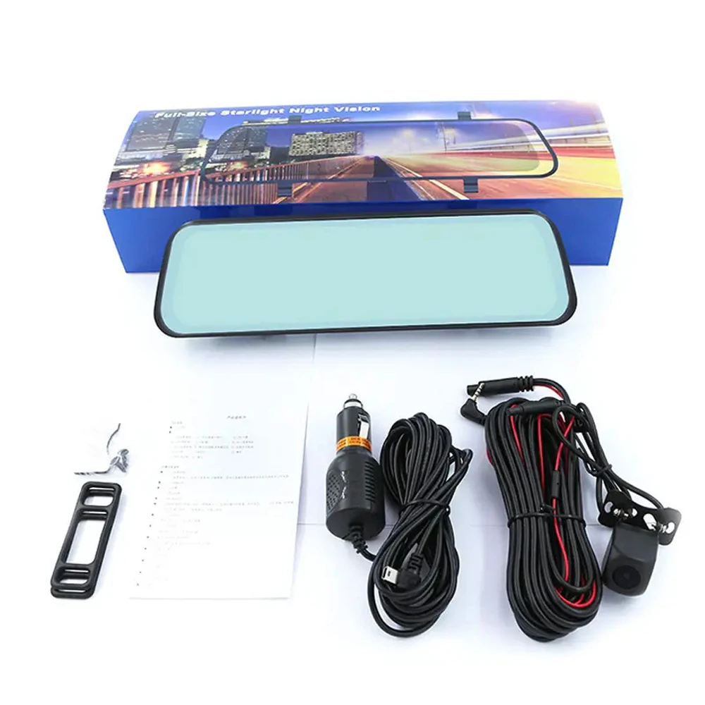 High definition 1080P  Dual Lens 10 Inch Dash Cam Full Screen Night Vision Car GPS Navigation Loop Recorder Before and After
