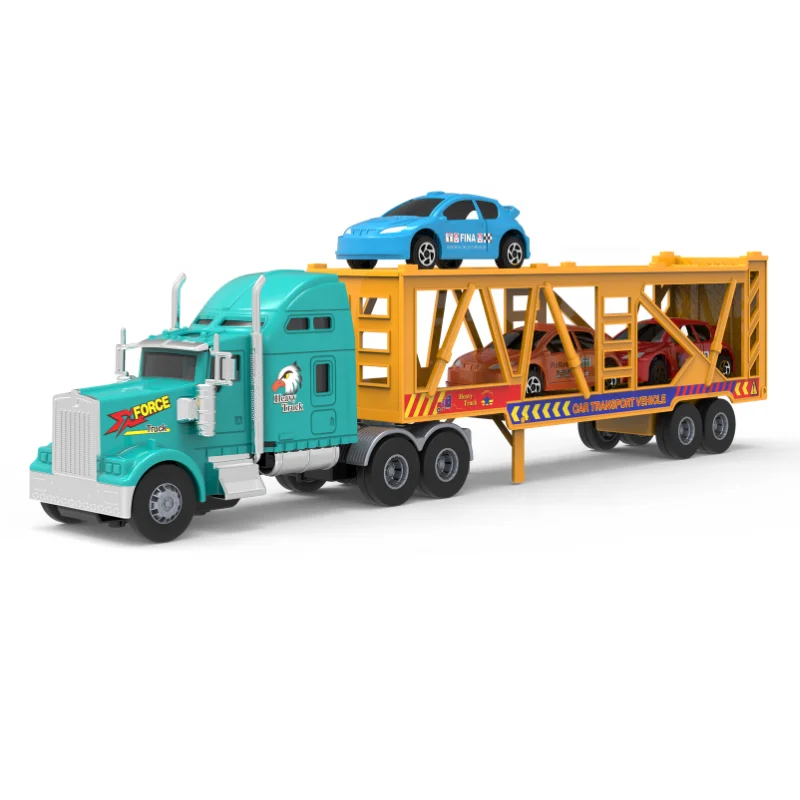 Construction Toy Truck and Trailer with 3pcs engineering small toy car Transportation Car Toys For Kids