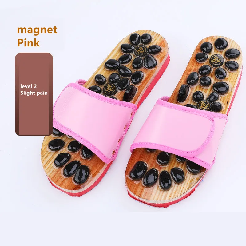 Reflexology Stone Massage Slipper Black Stone Deep Tissue Acupressure Foot Massage Slippers Shoes Sandals Reflexology Massage