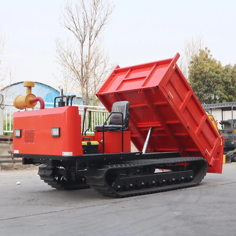 Powerful Self-Loading Diesel Steel Crawler Dumper All Terrain Rubber 5000KG Crawler Dumper Transporter Track Dumper For Sale